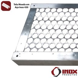 Grelha Inox com Tela Moeda - Modelo 03 - Inox 430 - 50x25x2,5 Cm - 3