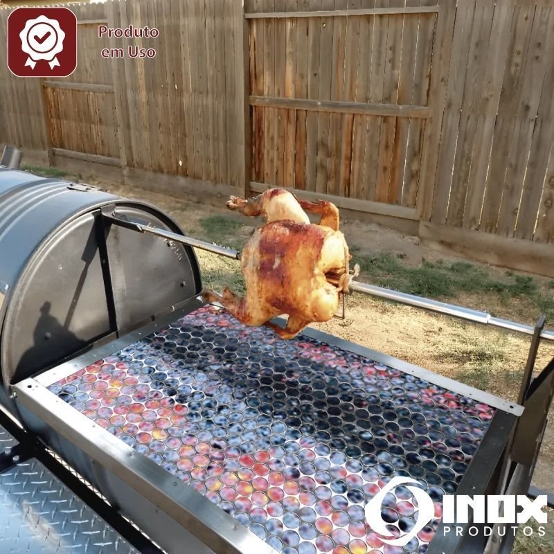 Grelha Inox com Tela Moeda - Modelo 03 - Inox 430 - 50x25x2,5 Cm - 5