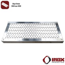 Grelha Inox com Tela Moeda - Modelo 03 - Inox 430 - 50x25x2,5 Cm - 2