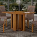 Ver imagem 6 de Conjunto Sala de Jantar Mesa Amanda 4 Cadeiras Miami Yescasa Marrom/Cinamomo/Camurça