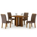 Ver imagem 2 de Conjunto Sala de Jantar Mesa Amanda 4 Cadeiras Miami Yescasa Marrom/Cinamomo/Camurça