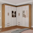 Ver imagem 1 de Closet Casal Duplo Lu 8 Portas 4 Gavetas com Espelho Cinamomo com Off White