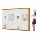 Ver imagem 4 de Closet Casal Duplo Lu 8 Portas 4 Gavetas com Espelho Cinamomo com Off White