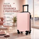 Ver imagem 3 de Mala Bordo 10kg Viagem Aviao ABS Anac Rigida Cadeado Embutido Anti Furto 4 Rodas 360 Graus Rosa