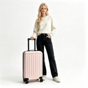 Ver imagem 6 de Mala Bordo 10kg Viagem Aviao ABS Anac Rigida Cadeado Embutido Anti Furto 4 Rodas 360 Graus Rosa