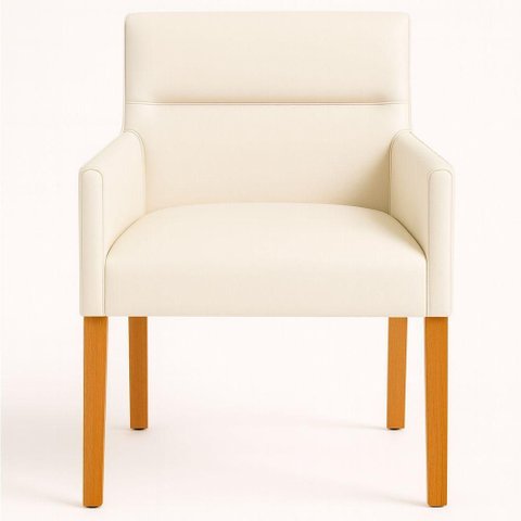 Cadeira Bella Estrutura em Madeira Estofado em Courino Off-White Sallar Home