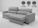 Ver imagem 2 de Sofá com Molas Ensacadas Retrátil e Reclinável Strike 2,80m Linhosoft com Carregador Usb -