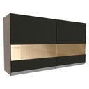Ver imagem 1 de Armário Aéreo Madesa Glamy 120 cm 2 Portas com Vidro Rustic/Preto Cor:Rustic/Preto