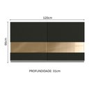 Ver imagem 2 de Armário Aéreo Madesa Glamy 120 cm 2 Portas com Vidro Rustic/Preto Cor:Rustic/Preto