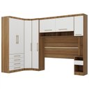 Ver imagem 1 de Quarto 7 Portas 5 Gavetas Cab Cs Paris Master Luciane Móveis Avelã Pf-Branco Pf
