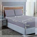 Ver imagem 3 de Jogo Lençol Casal Algodão 300 Fios 3 Peças Cama Box e Padrão:cinza