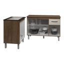 Ver imagem 4 de Balcão Para Cooktop 5 Bocas Fran e Armário Aline 118 cm Cozinha Gabinete Savana Off White com Tampo