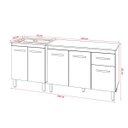 Ver imagem 6 de Balcão Para Cooktop 5 Bocas Fran e Armário Aline 118 cm Cozinha Gabinete Savana Off White com Tampo