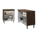 Ver imagem 5 de Balcão Para Cooktop 5 Bocas Fran e Armário Aline 118 cm Cozinha Gabinete Savana Off White com Tampo