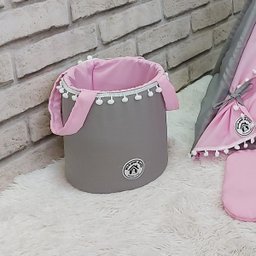Cesto Organizador Pet Baby Grey Gg Cesto de Brinquedos Saco com Alça Oxford Mala Oxford Cachorro - 2