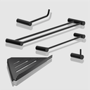 Ver imagem 3 de Kit de Acessórios para Banheiro Preto Fosco 5 Peças 2160or Grego Metal