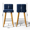 Ver imagem 3 de Kit 2 Banqueta Alta Decorativa com Encosto de Balcão Cozinha:Azul