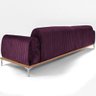 Sofá Molino 3 Lugares 210cm Pés Alumínio Veludo Roxo - Nexta Casa - 6