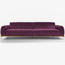 Ver imagem 5 de Sofá Molino 3 Lugares 210cm Pés Alumínio Veludo Roxo - Nexta Casa