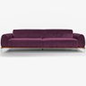 Sofá Molino 3 Lugares 210cm Pés Alumínio Veludo Roxo - Nexta Casa - 5