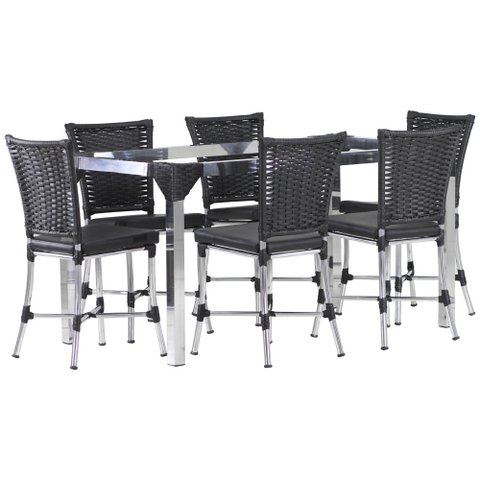Conjunto 6 Cadeiras Angra e Mesa de Jantar Haiti em Alumínio