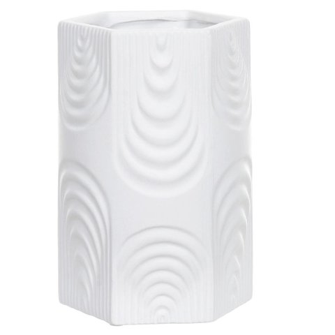 Vaso Decorativo Ceramica Branco 20x12cm