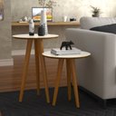 Ver imagem 2 de Mesa Lateral Retro Dupla 4202: Off/Freijó