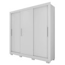 Ver imagem 7 de Guarda Roupa Casal 3 Portas 4 Gavetas com 8 Pés Branco Glass