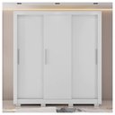 Ver imagem 1 de Guarda Roupa Casal 3 Portas 4 Gavetas com 8 Pés Branco Glass