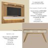 Home Suspenso Frisado Curitiba 224 com Led e Aparador Lívia Cinamomo Off White - Valdemóveis - 4