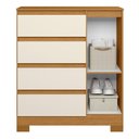 Ver imagem 3 de Cômoda Sapateira Olímpia 1 Portas e 4 Gavetas Cinamomo/off White - Móveis Albatroz