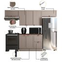 Ver imagem 6 de Cozinha Modulada 4 Peças 7 Portas 2 Gavetas com Balcão e Tampo Unna
