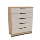Ver imagem 2 de Cômoda Barcelona em MDF 90x112cm 5 Gavetas Carvalho/Off White 250712