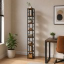 Ver imagem 2 de Estante Multiuso Organizador Livreiro Estilo Industrial 180x40 Preto Imbuia