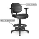Ver imagem 4 de Cadeira Caixa Executiva Costurada c/ Braços Reguláveis - Base Pmd - Cor Preto - 35027