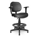 Ver imagem 1 de Cadeira Caixa Executiva Costurada c/ Braços Reguláveis - Base Pmd - Cor Preto - 35027