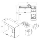 Ver imagem 2 de Penteadeira Escrivaninha Multiuso 4 Gavetas 90cm Ditália