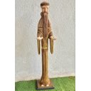 Ver imagem 1 de ESCULTURA SÃO FRANCISCO DE ASSIS 55CM MADEIRA IMAGEM RELIGIAO Pronto Artes DECORAÇÃO DE JARDIM