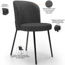 Ver imagem 4 de Kit 3 Cadeiras Sala de Jantar Estofada Gavi L02 Linho Cinza Escuro - Lyam Decor