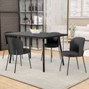 Ver imagem 2 de Kit 3 Cadeiras Sala de Jantar Estofada Gavi L02 Linho Cinza Escuro - Lyam Decor