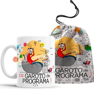 Caneca Garoto De Programa desenvolvedor com saquinho