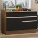 Ver imagem 6 de Balcão de Pia Armário de Cozinha 120 cm 1 Porta e 2 Gavetas (Com Tampo) Rustic/Preto Glamy Madesa