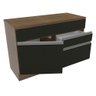 Balcão de Pia Armário de Cozinha 120 cm 1 Porta e 2 Gavetas (Com Tampo) Rustic/Preto Glamy Madesa - 3