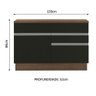 Balcão de Pia Armário de Cozinha 120 cm 1 Porta e 2 Gavetas (Com Tampo) Rustic/Preto Glamy Madesa - 10
