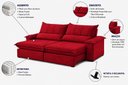 Ver imagem 2 de Sofá Genova Retrátil e Reclinável 240cm - Vermelho