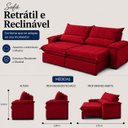 Ver imagem 3 de Sofá Genova Retrátil e Reclinável 240cm - Vermelho