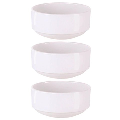 Kit 3 Tigelas Pequenas Cumbuca Porcelana Empilhável Frutas Sobremesa Tramontina Paola