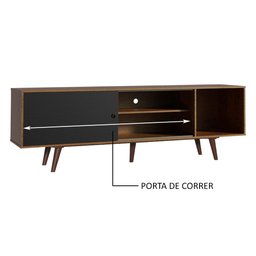 Rack Madesa Dubai para Tv até 65 Polegadas com Pés - Rustic/preto/rustic - 6