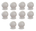 Ver imagem 1 de Kit com 10 Puxadores para Gaveta Cômoda Armário Guarda Roupa Formato de Bolinha Plástico Cor:branco