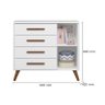 Comoda Infantil Sapateira 1 Porta 4 Gavetas Q Encanto Retro Branco - Qmovi - 3
